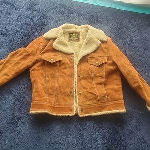 Vintage Men's Suede Bomber Jacket Size 42